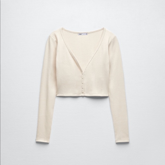 [ ₹790 ] Zara Cropped Ribbed Top - Picture 2 of 5